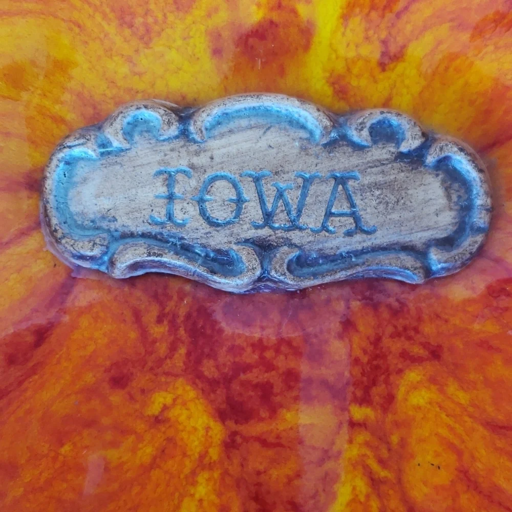 Treasure Craft vintage pottery souvenir leaf shaped trinket dish